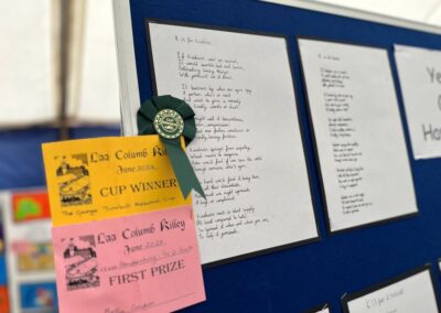 Written work in the exhibition tent