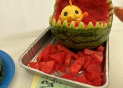 fruit art in the exhibition tent