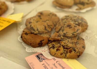 4 cookies in the baking section of the exhibition tent