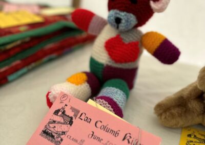 teddy in the exhibition tent